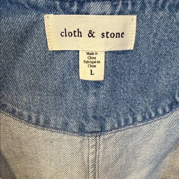 Evereve Cloth And Stone Seamed Denim Vest Size Large - Picture 5 of 8